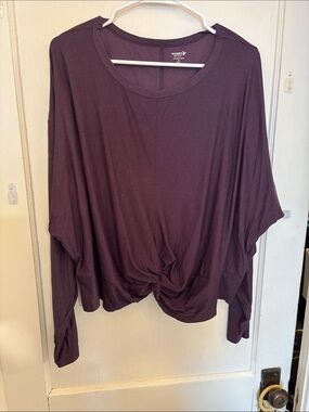 Old Navy Deep Plum Twist-Front Long Sleeve Tee